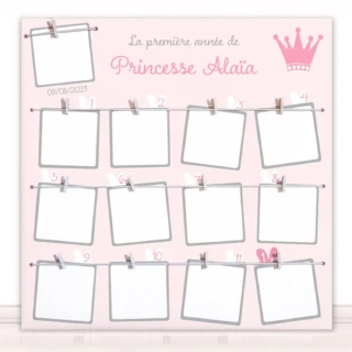 L’Atelier BABY’SPHERE - Cadre 1ère année fille rose poudré