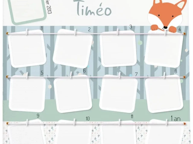 Cadre 1ere annee renard 1 1 1 Atelier Baby’Sphère - Cadre de la première année sur le thème déco du renard