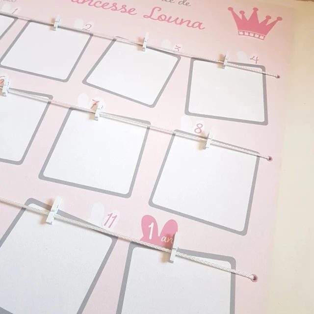 Atelier Baby’Sphère - Cadre 1ère année fille rose poudré
