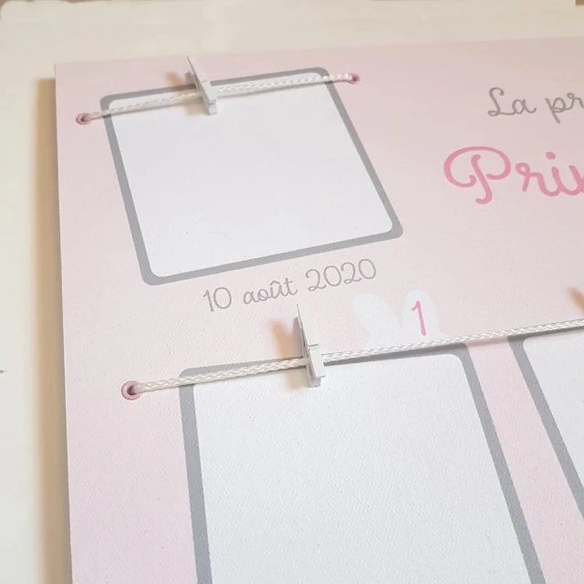 Atelier Baby’Sphère - Cadre 1ère année fille rose poudré