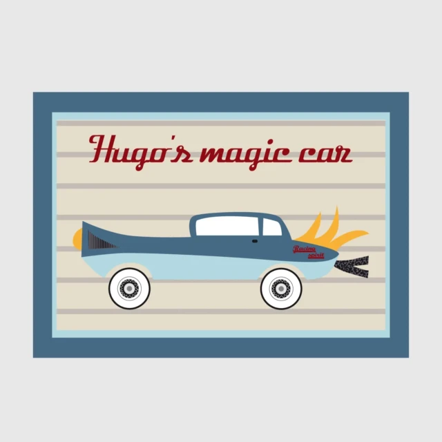 L’Atelier BABY’SPHERE - Affiche prénom “voiture standing”