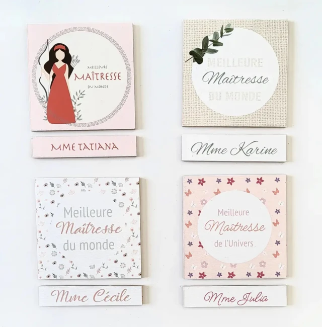 L’Atelier BABY’SPHERE - Magnets bois et toile maîtresse personnalisés