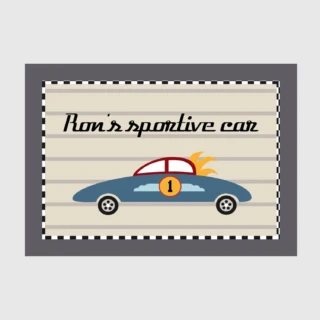 L’Atelier BABY’SPHERE - Affiche prénom “voiture sportive”