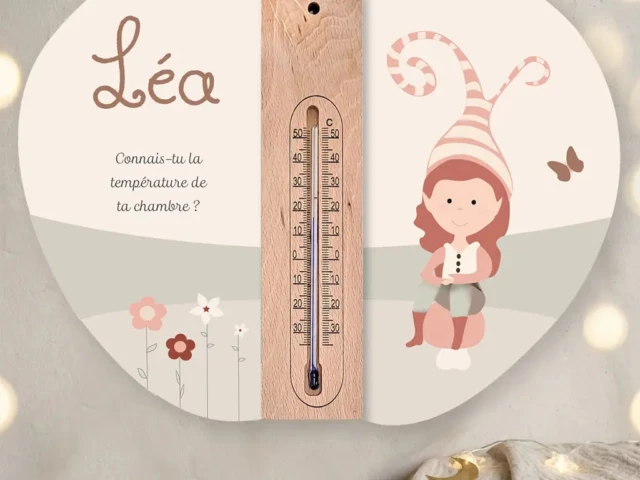 Cadre thermometre Elfina Atelier Baby’Sphère - Cadre thermomètre personnalisé du monde des elfes