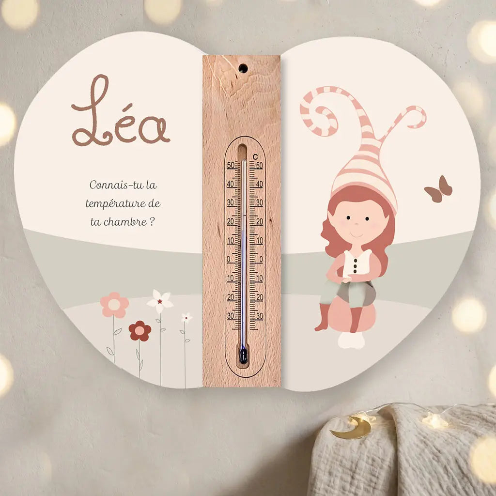 Cadre thermometre Elfina Atelier Baby’Sphère - Cadre thermomètre personnalisé du monde des elfes