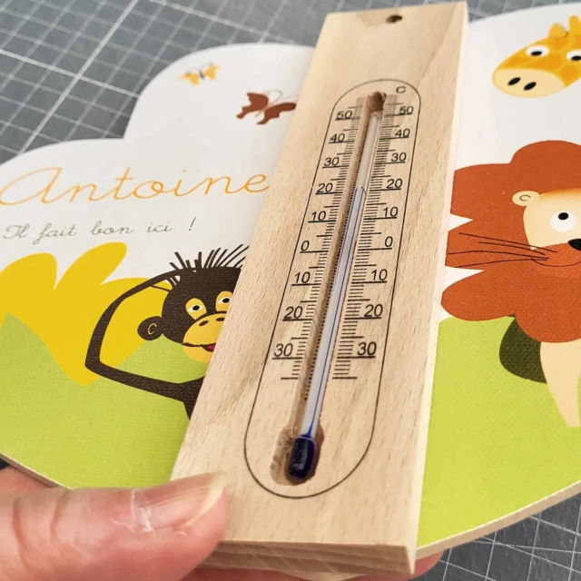 Atelier Baby’Sphère - Cadre thermomètre personnalisé animaux de la savane