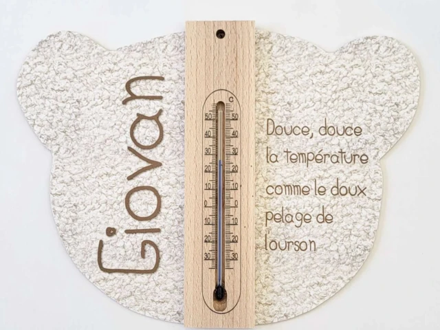 Atelier Baby’Sphère - Cadre thermomètre ourson