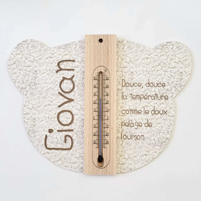 L’Atelier BABY’SPHERE - Cadre thermomètre ourson