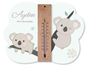 L’Atelier BABY’SPHERE - Cadre thermomètre personnalisé – Thème Koala bohème