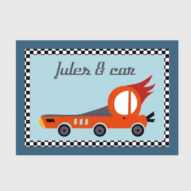 L’Atelier BABY’SPHERE - Affiche personnalisée prénom thème “voiture créative”