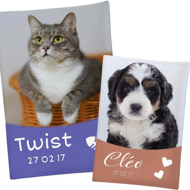 L’Atelier BABY’SPHERE - Carnet de santé photo chien ou chat – 9 couleurs au choix