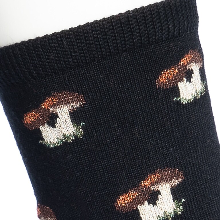 Maison Broussaud - Les Cèpes - chaussettes femme - laine noir – 39/41 / NOIR