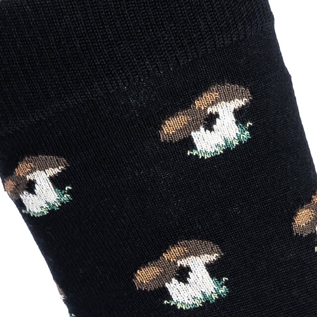 Maison Broussaud - Les Cèpes - chaussettes homme - laine noir – 43/46 / NOIR