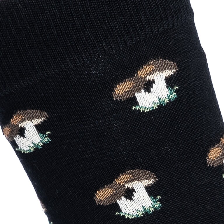 Maison Broussaud - Les Cèpes - chaussettes homme - laine noir – 47/50 / NOIR