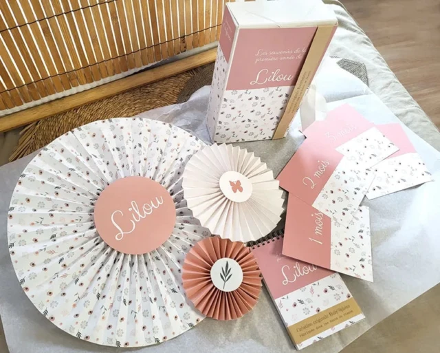 Atelier Baby’Sphère - Coffret naissance personnalisé bohème terracotta – Cadeau original pour bébé fille
