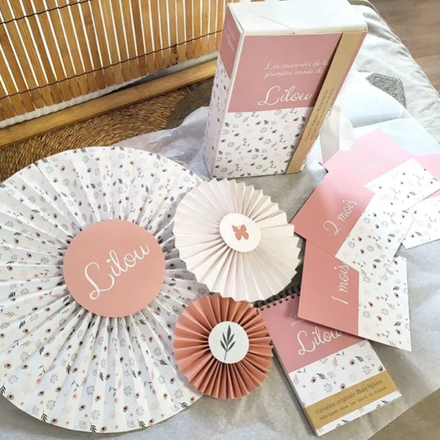 Atelier Baby’Sphère - Coffret naissance personnalisé bohème terracotta – Cadeau original pour bébé fille