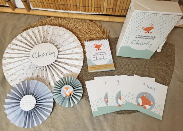 Atelier Baby’Sphère - Coffret Naissance Petit Renard – Cadeau Bébé Personnalisé et Évolutif