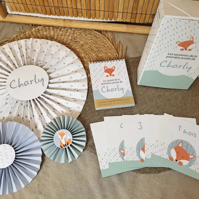 Atelier Baby’Sphère - Coffret Naissance Petit Renard – Cadeau Bébé Personnalisé et Évolutif