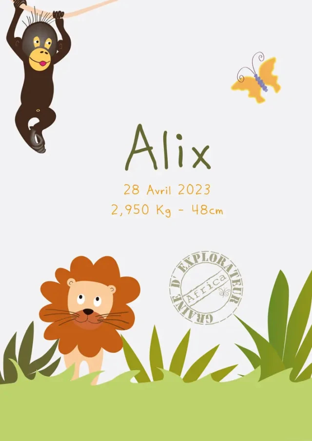 Atelier Baby’Sphère - Coffret naissance jumeaux déco savane