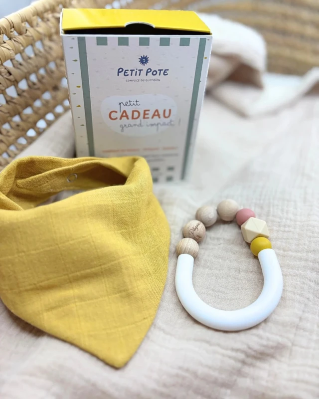 Petit Pote - Coffret Anneau de dentition + Bavoir