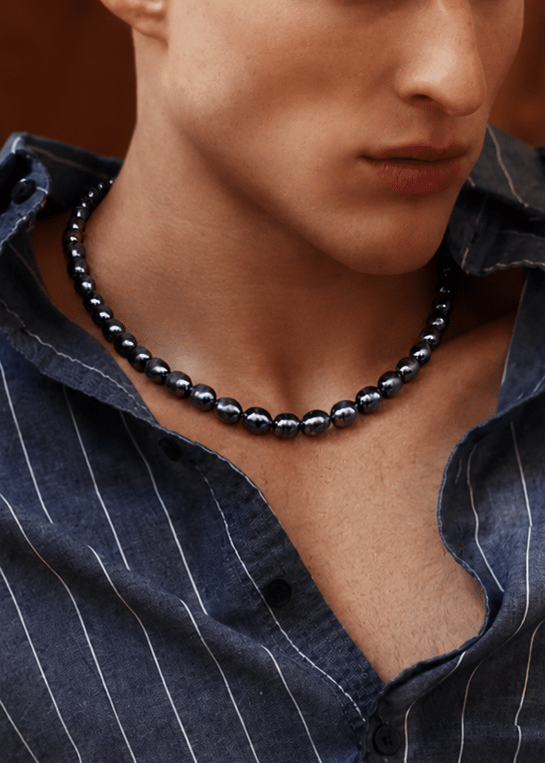 NEIJE - Collier Monte-Cristo Perles d’eau douce Noires