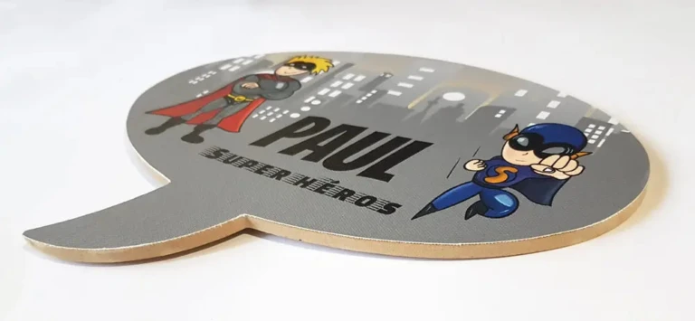 Atelier Baby'Sphère - Plaque prénom personnalisée Thème Super‑héros – Cadeau original enfant