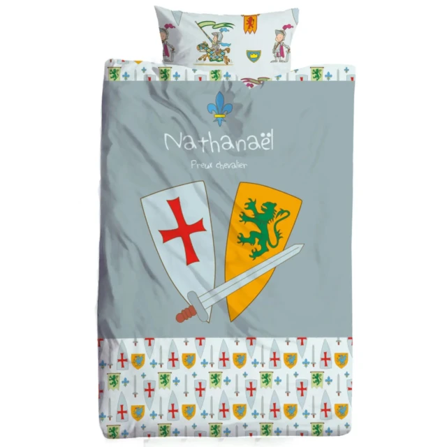 Atelier Baby’Sphère - Housse de couette à personnaliser sur le thème des chevaliers