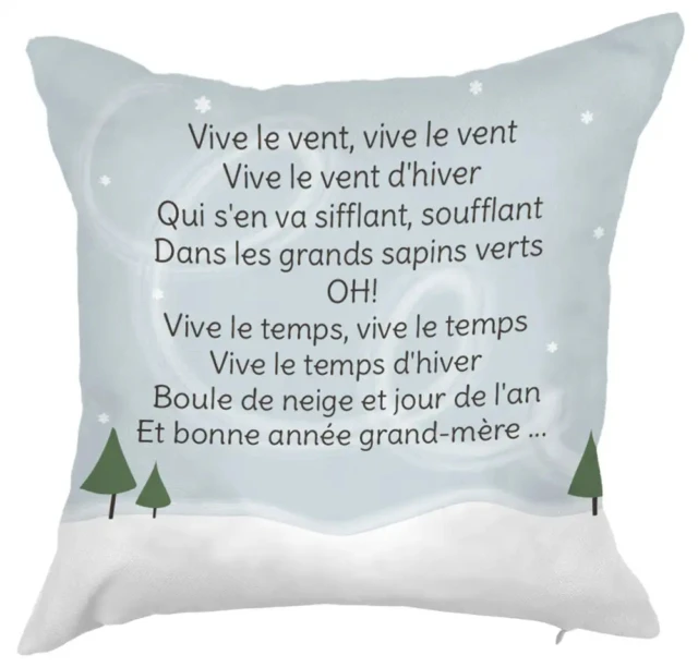 Atelier Baby’Sphère - Coussin personnalisé et chanson de Noël – Housse de garniture 40x40cm / Oui