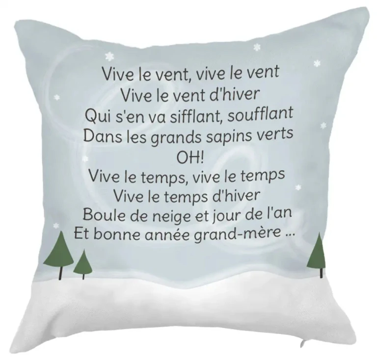 Atelier Baby’Sphère - Coussin personnalisé et chanson de Noël – Housse de garniture 40x40cm / Oui