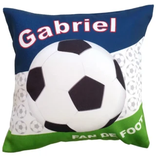 L’Atelier BABY’SPHERE - Coussin prénom ballon de foot