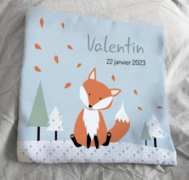 Coussin renard personnalisé – Style scandinave par la marque L’Atelier BABY’SPHERE L’Atelier BABY’SPHERE - Coussin renard personnalisé – Style scandinave