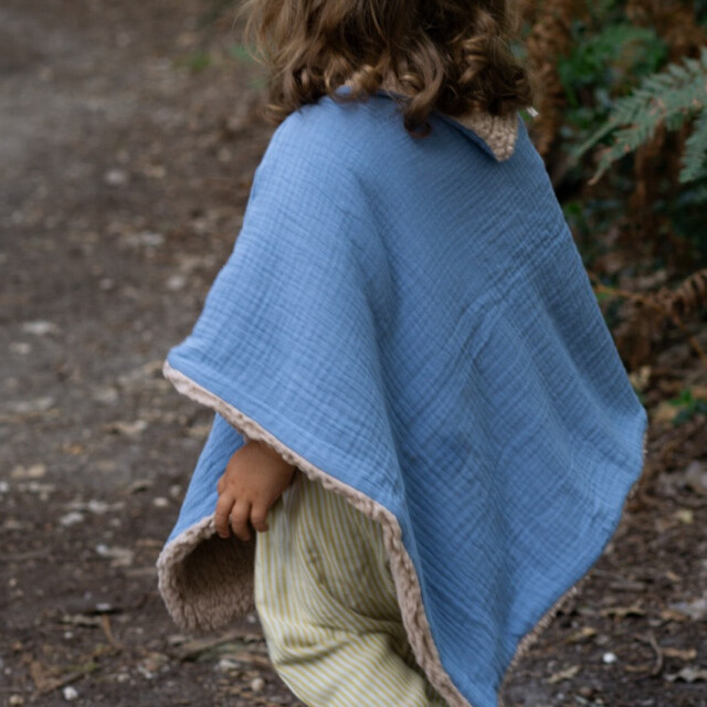 Petit Pote - Poncho bébé enfant – Taille unique / Bleu indigo