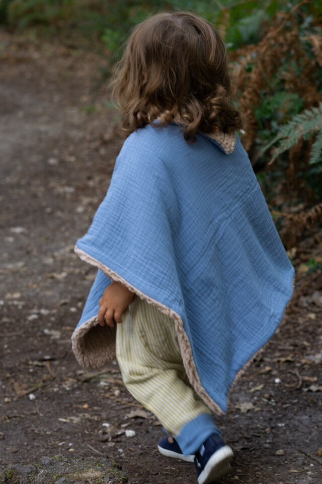 Petit Pote - Poncho bébé enfant – Taille unique / Bleu indigo