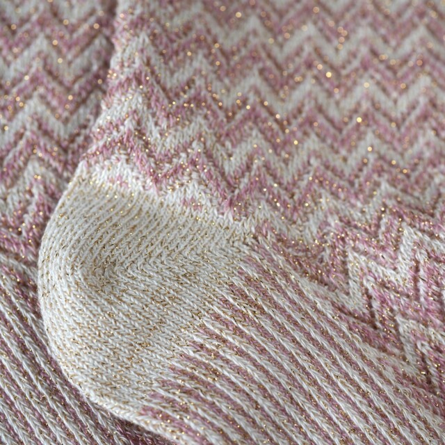 Maison Broussaud - Les Chevrons - chaussettes femme - coton rose – 39/41 / ROSE