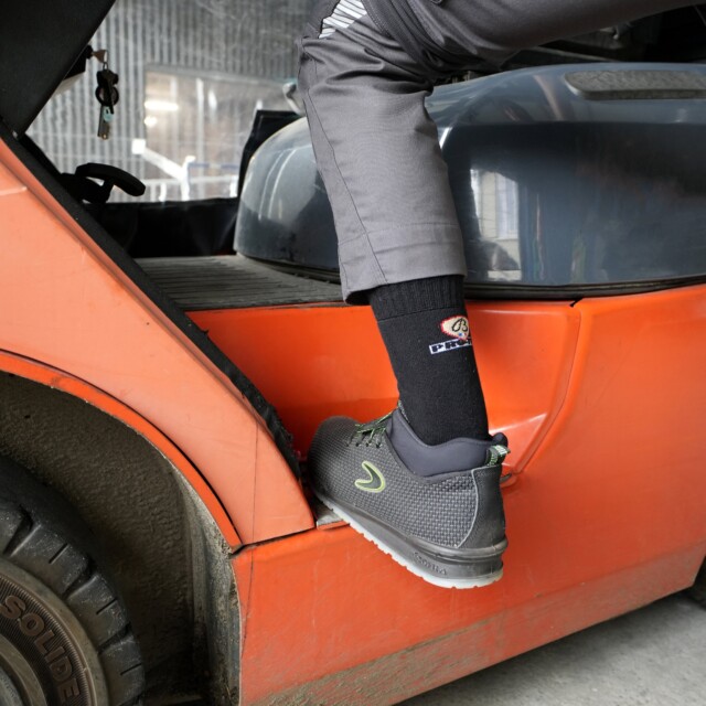 Maison Broussaud - Chaussettes de sécurité Pro-Tek renforcées - coton noir – 43/46 / NOIR