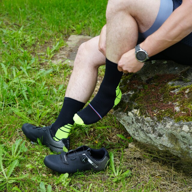 Maison Broussaud - Chaussettes cyclisme - Broussaud Sport - noir-jaune – 43/46 / NOIR / JAUNE