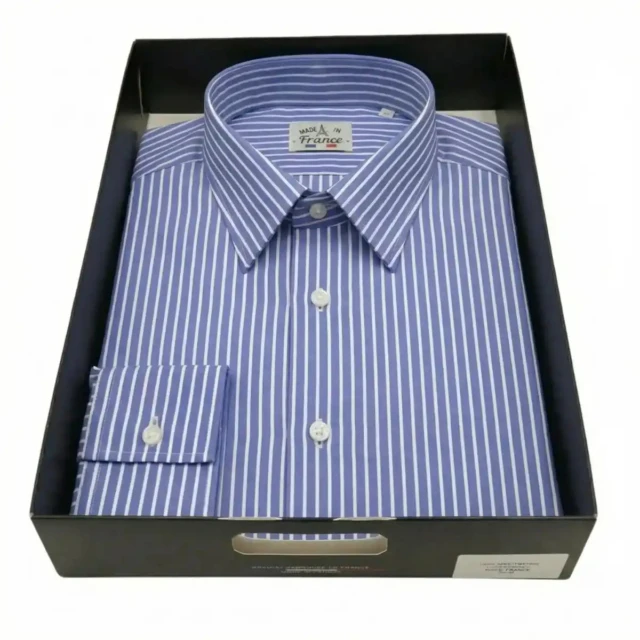 PALÂBA - Chemise rayures fines 100% coton col classique – 3XL