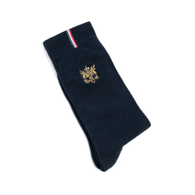 Maison Broussaud - Coffret duo broderie Elysée x Maison Broussaud - chaussettes homme - coton bleu et rouge – 43/46 / BLEU/ROUGE