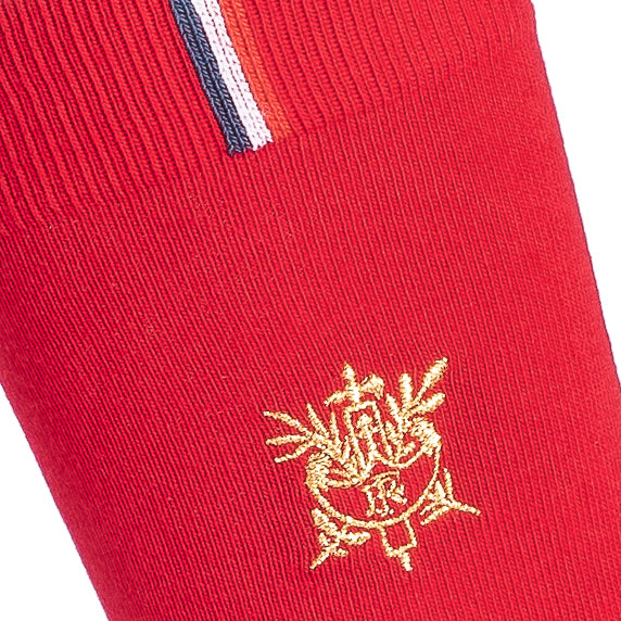 Maison Broussaud - Coffret duo broderie Elysée x Maison Broussaud - chaussettes homme - coton bleu et rouge – 43/46 / BLEU/ROUGE