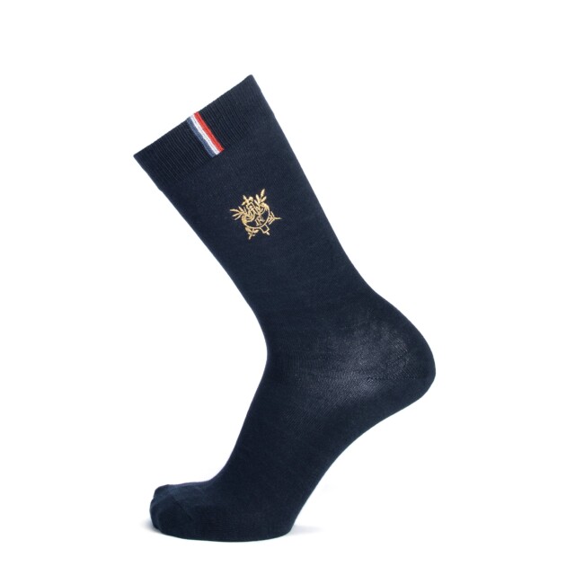 Maison Broussaud - Coffret duo broderie Elysée x Maison Broussaud - chaussettes homme - coton bleu et rouge – 43/46 / BLEU/ROUGE