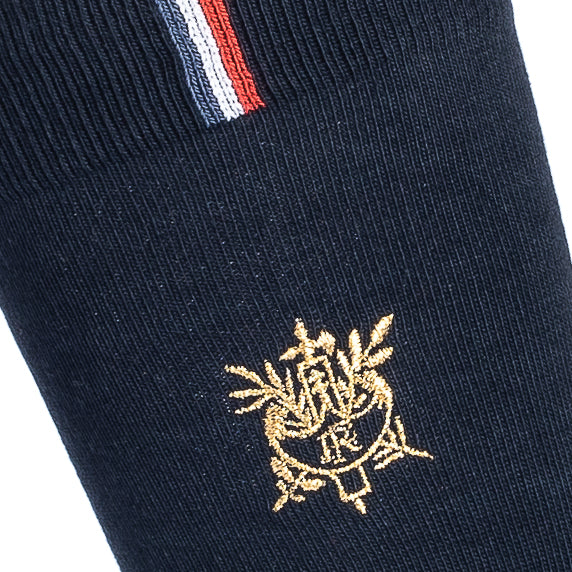 Maison Broussaud - Coffret duo broderie Elysée x Maison Broussaud - chaussettes homme - coton bleu et rouge – 43/46 / BLEU/ROUGE