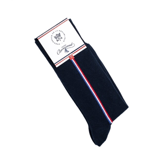 Maison Broussaud - Coffret Elysée x Maison Broussaud baguette cocorico - chaussettes homme - coton marine et rouge – 43/46 / MARINE/ROUGE