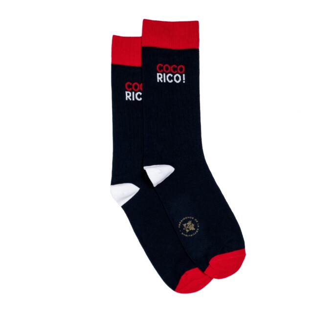 Maison Broussaud - Coffret Elysée x Maison Broussaud baguette cocorico - chaussettes homme - coton marine et rouge – 43/46 / MARINE/ROUGE