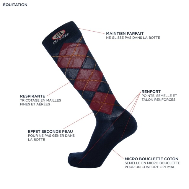Maison Broussaud - Chaussettes d'équitation - Broussaud Sport - marine – 43/46 / MARINE
