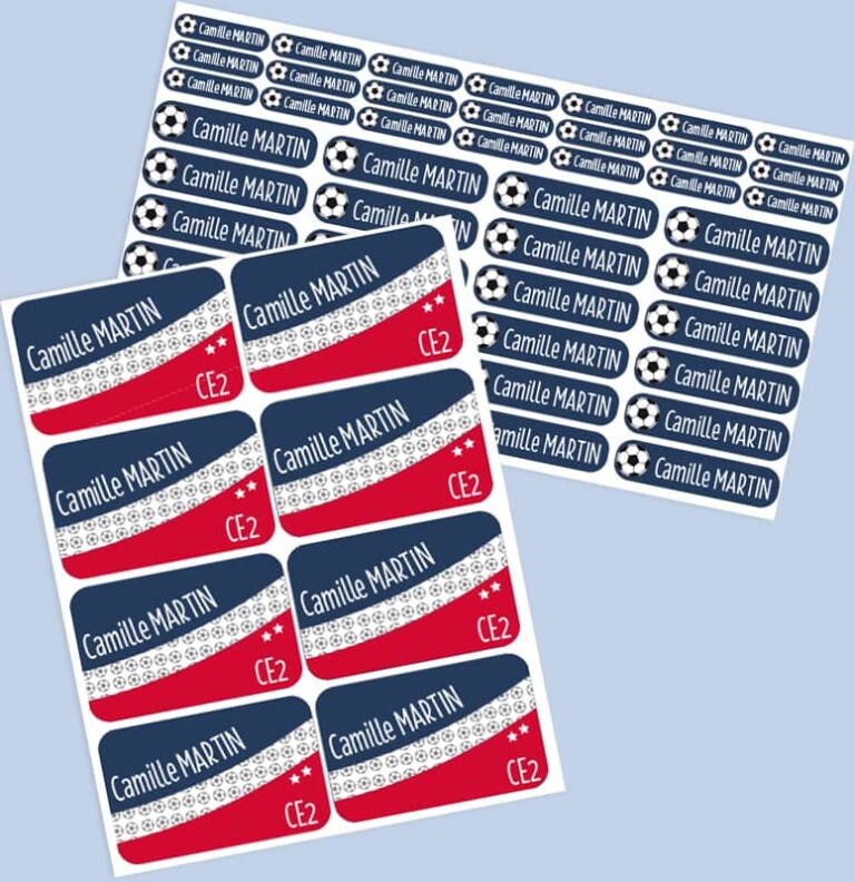 Atelier Baby’Sphère - Kit étiquettes prénom pour l'école champion de foot