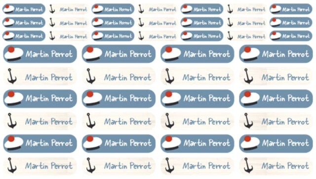 Atelier Baby’Sphère - Kit étiquettes prénom petit marin pour l'école