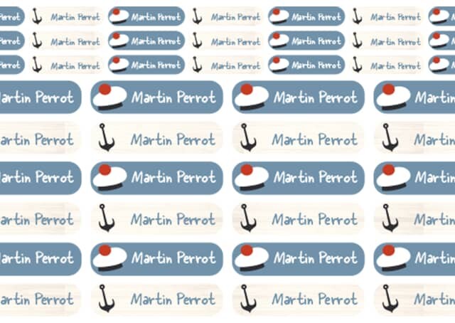 Atelier Baby’Sphère - Kit étiquettes prénom petit marin pour l'école