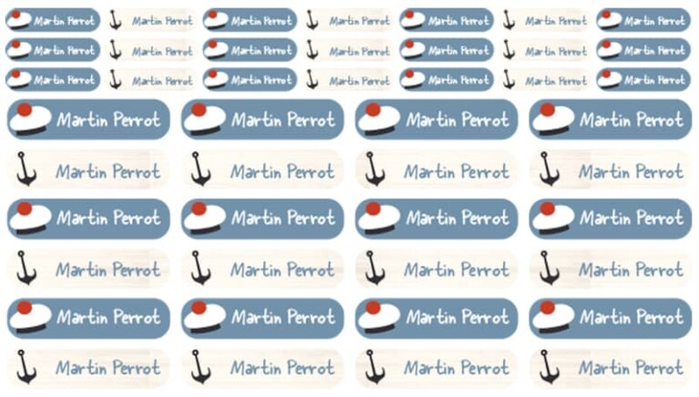 Atelier Baby’Sphère - Kit étiquettes prénom petit marin pour l'école