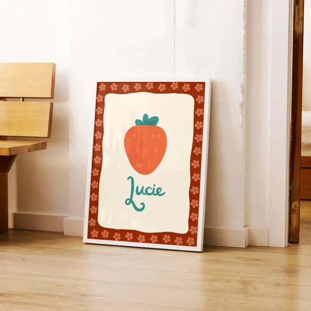 L’Atelier BABY’SPHERE - Affiche Fraise Vintage – Personnalisée