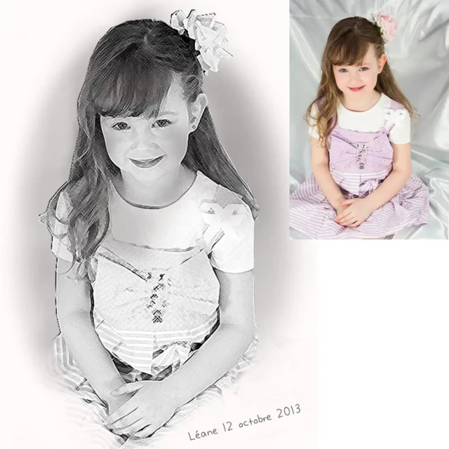 Portrait façon fusain par la marque L’Atelier BABY’SPHERE L’Atelier BABY’SPHERE - Portrait façon fusain